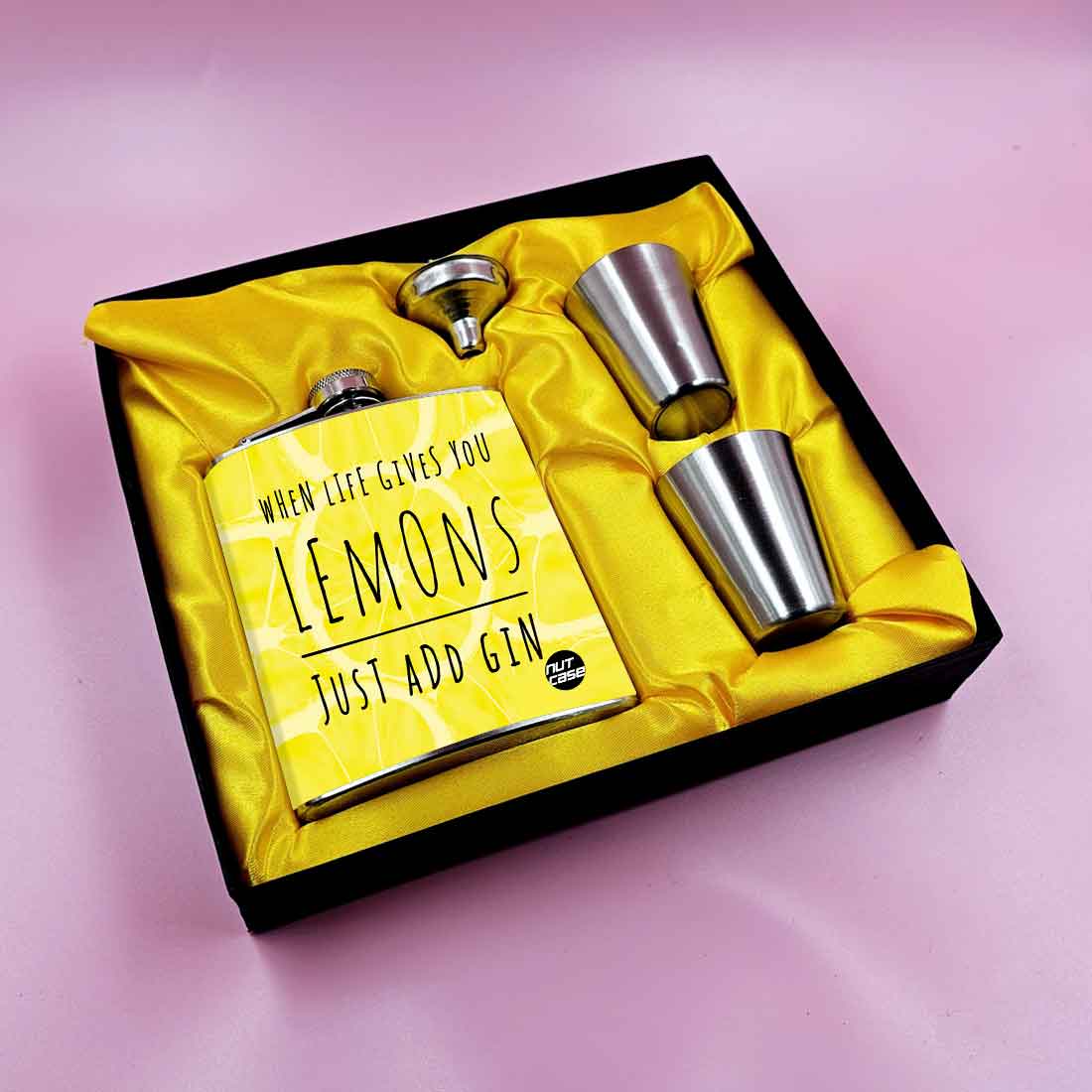 Nutcase Hip Flask with 2 Shot Glasses - Premium Alcohol Flask Gifts Set - Image 3
