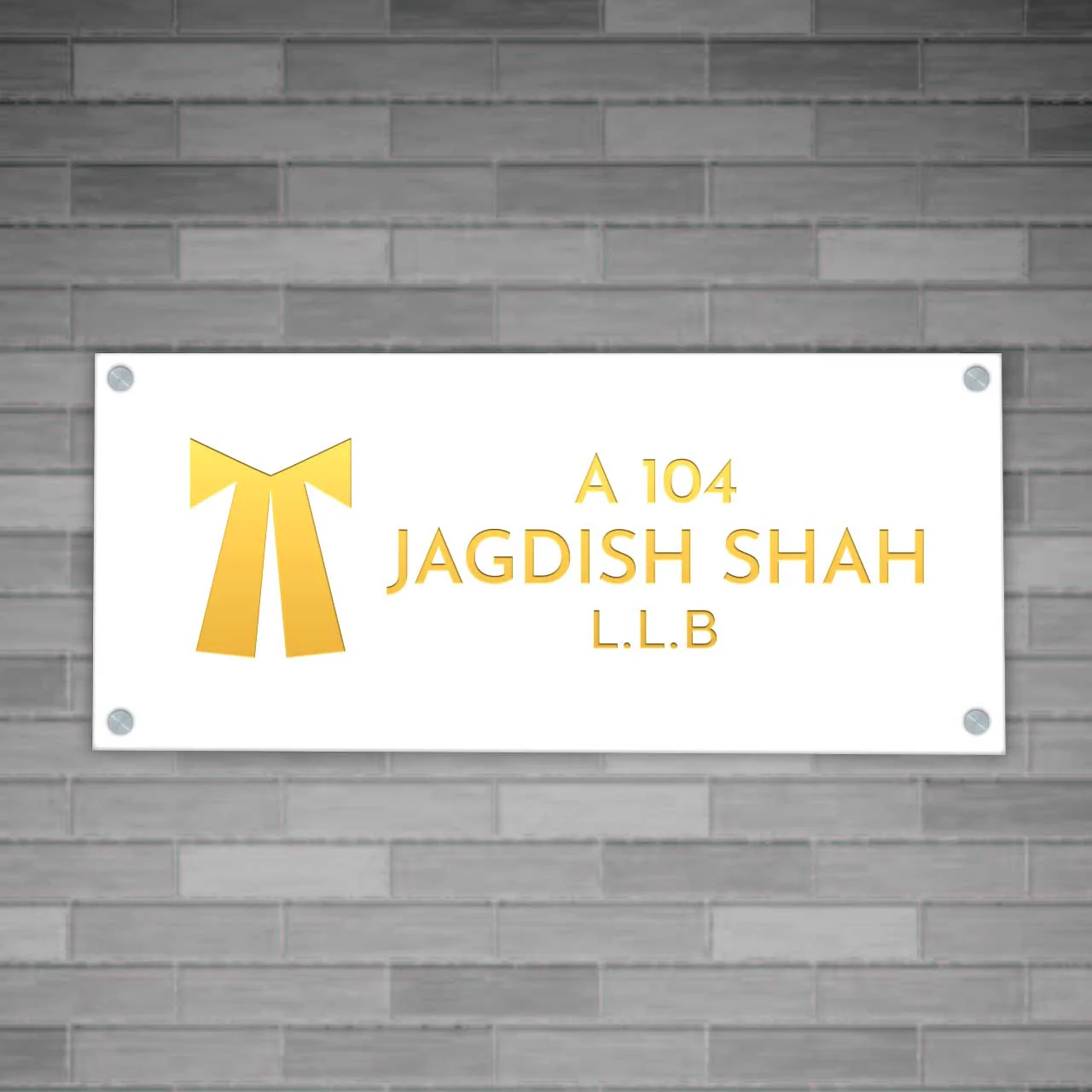 Nutcase LED Advocate Name Plate for Home, Office – Premium Acrylic Sign Board with Golden Fonts - Image 3