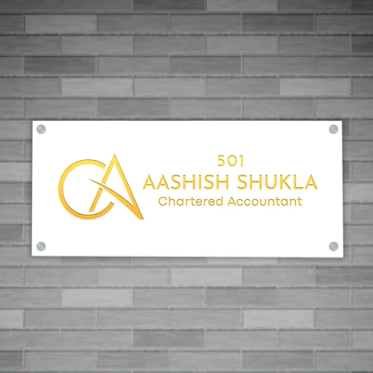 Nutcase LED CA Name Plate for Home, Office – Premium Acrylic Sign Board with Golden Fonts - Image 3