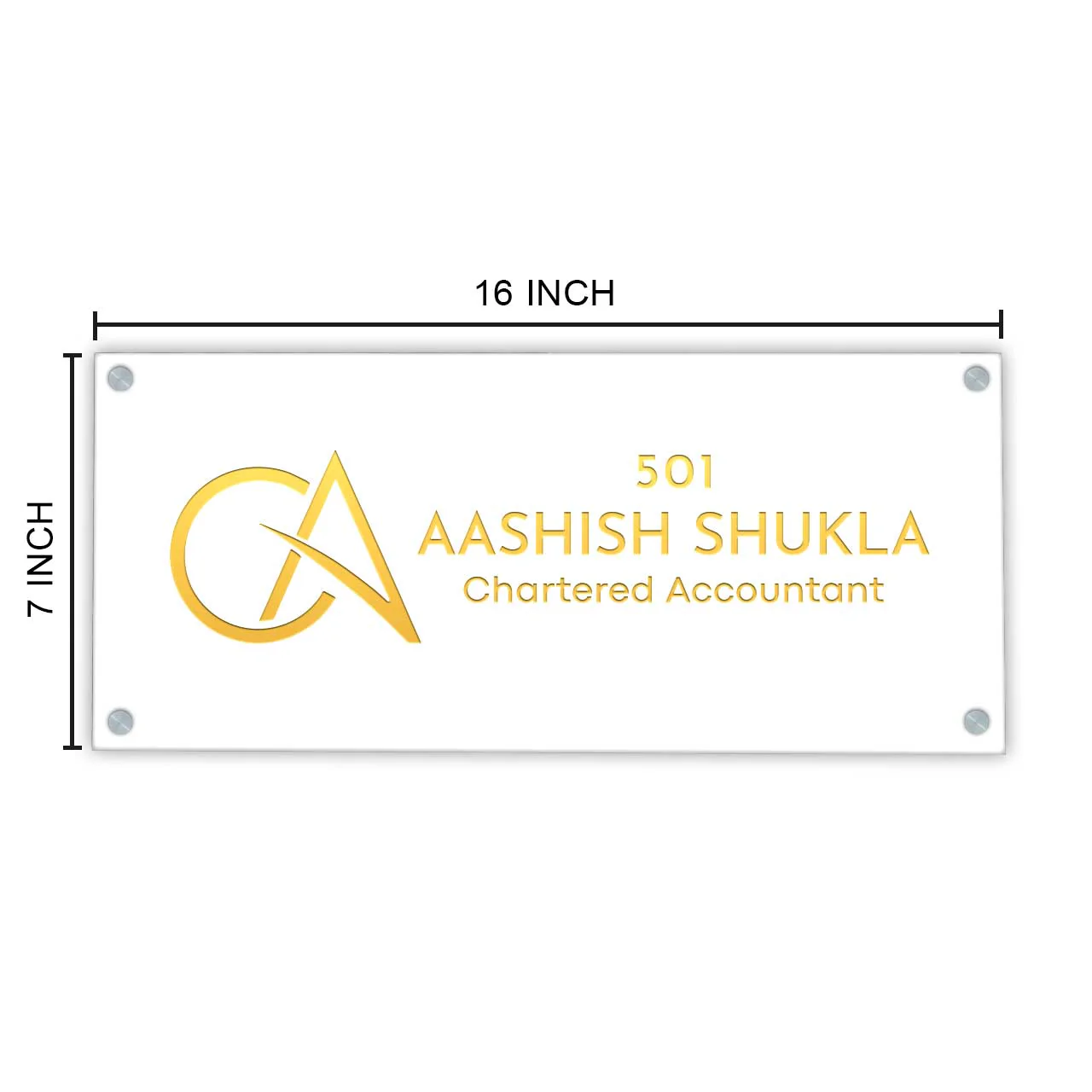 Nutcase LED CA Name Plate for Home, Office – Premium Acrylic Sign Board with Golden Fonts - Image 4