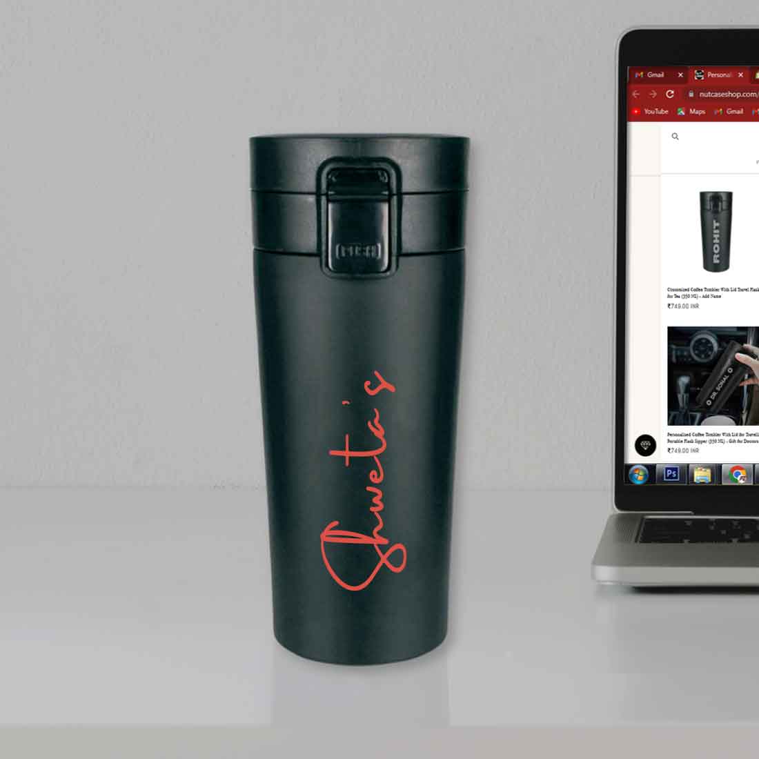 Nutcase Personalised Coffee Tumbler 380ml BPA Free Insulated Coffee Flask - Image 2
