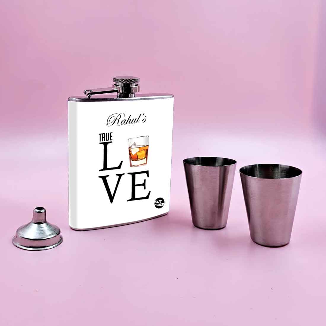 Nutcase Customized Alcohol Flask Bottle with 2 Shot Glasses - Premium Hip Flask Gifts Set - Image 8