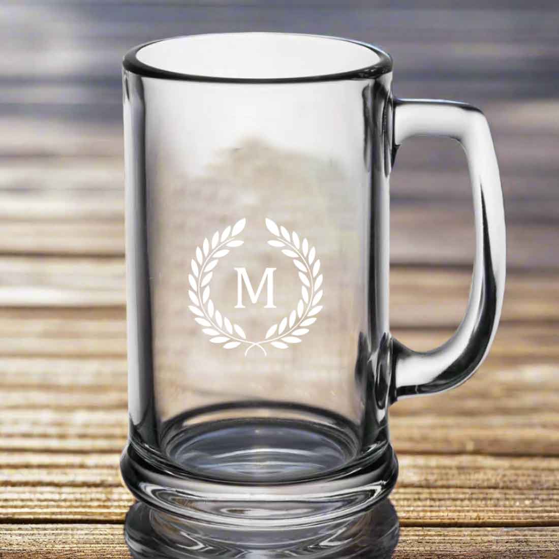 Nutcase Personalized Beer Mug-Engraved Beer Cup with Initial