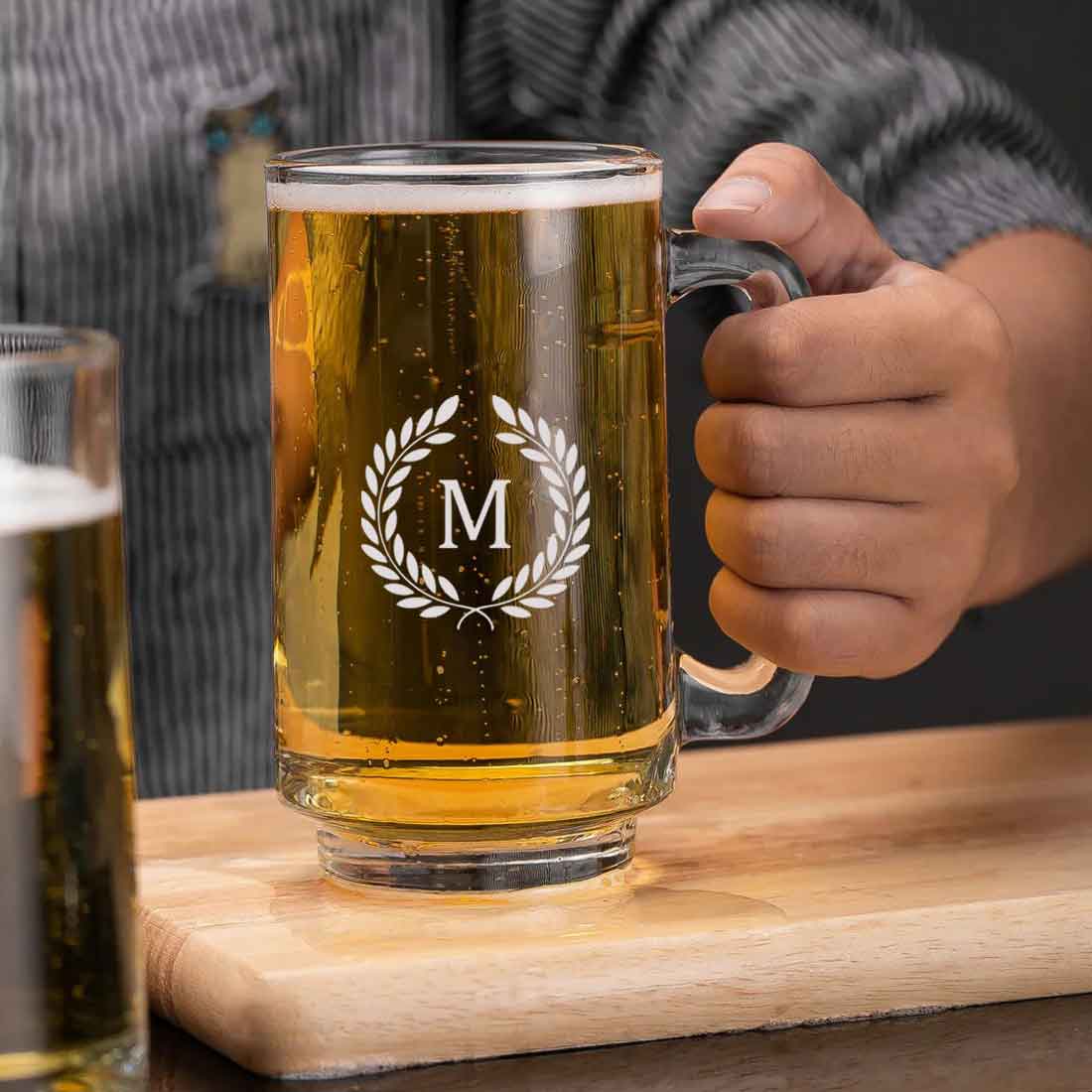 Nutcase Personalized Beer Mug-Engraved Beer Cup with Initial - Image 2