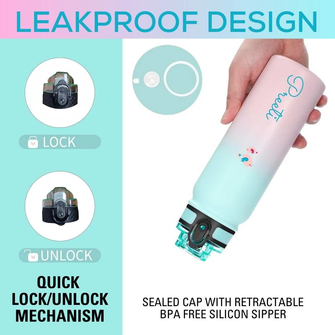 Nutcase Personalized Insulated Water Bottles - 600ml Premium 304 Stainless Steel Sipper Bottle - Image 5