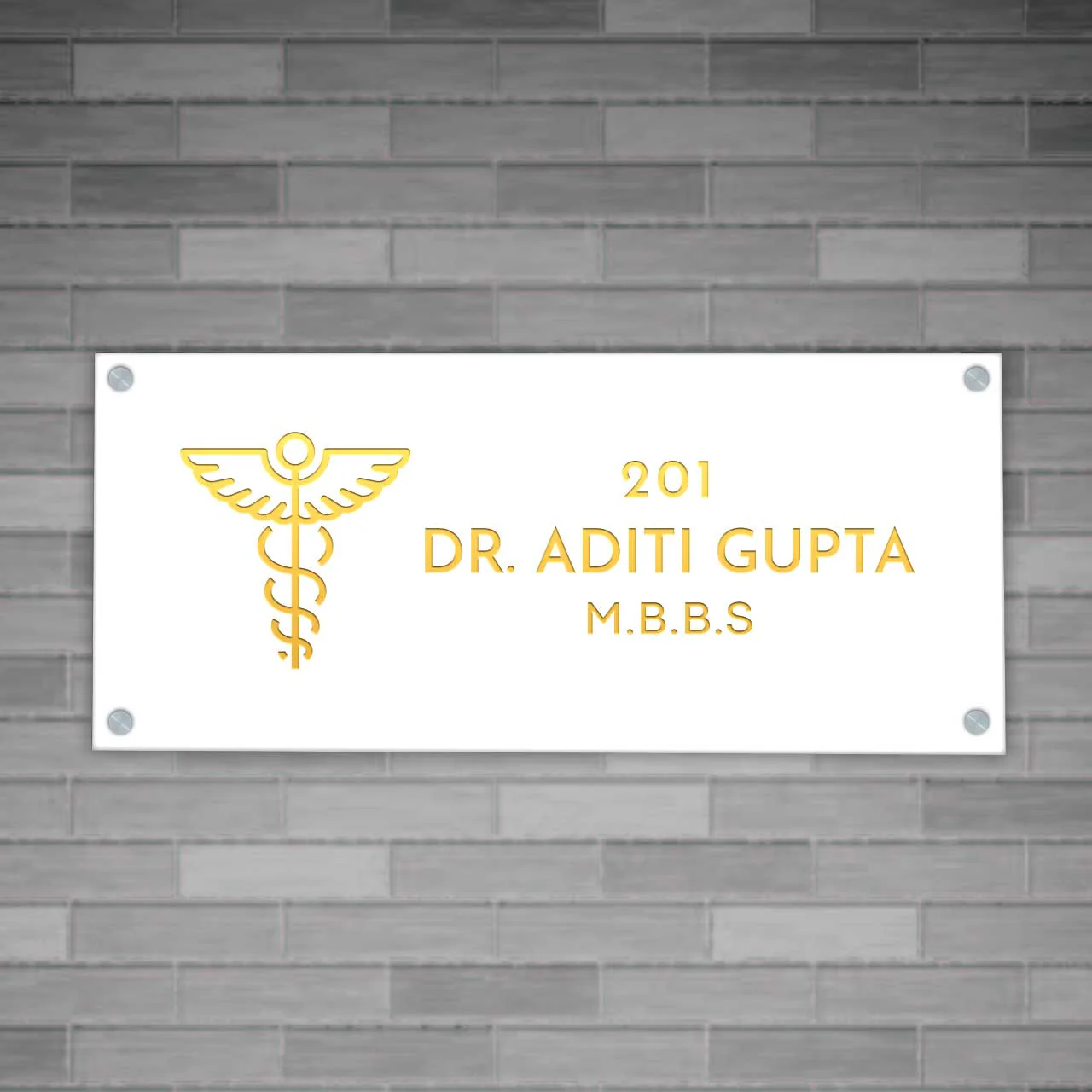 Nutcase Personalized LED Doctor Name Plate – Premium Acrylic Office Sign with Golden Fonts - Image 2