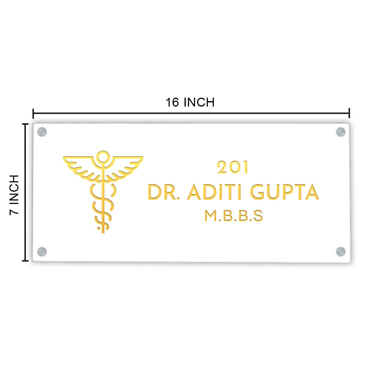 Nutcase Personalized LED Doctor Name Plate – Premium Acrylic Office Sign with Golden Fonts - Image 3
