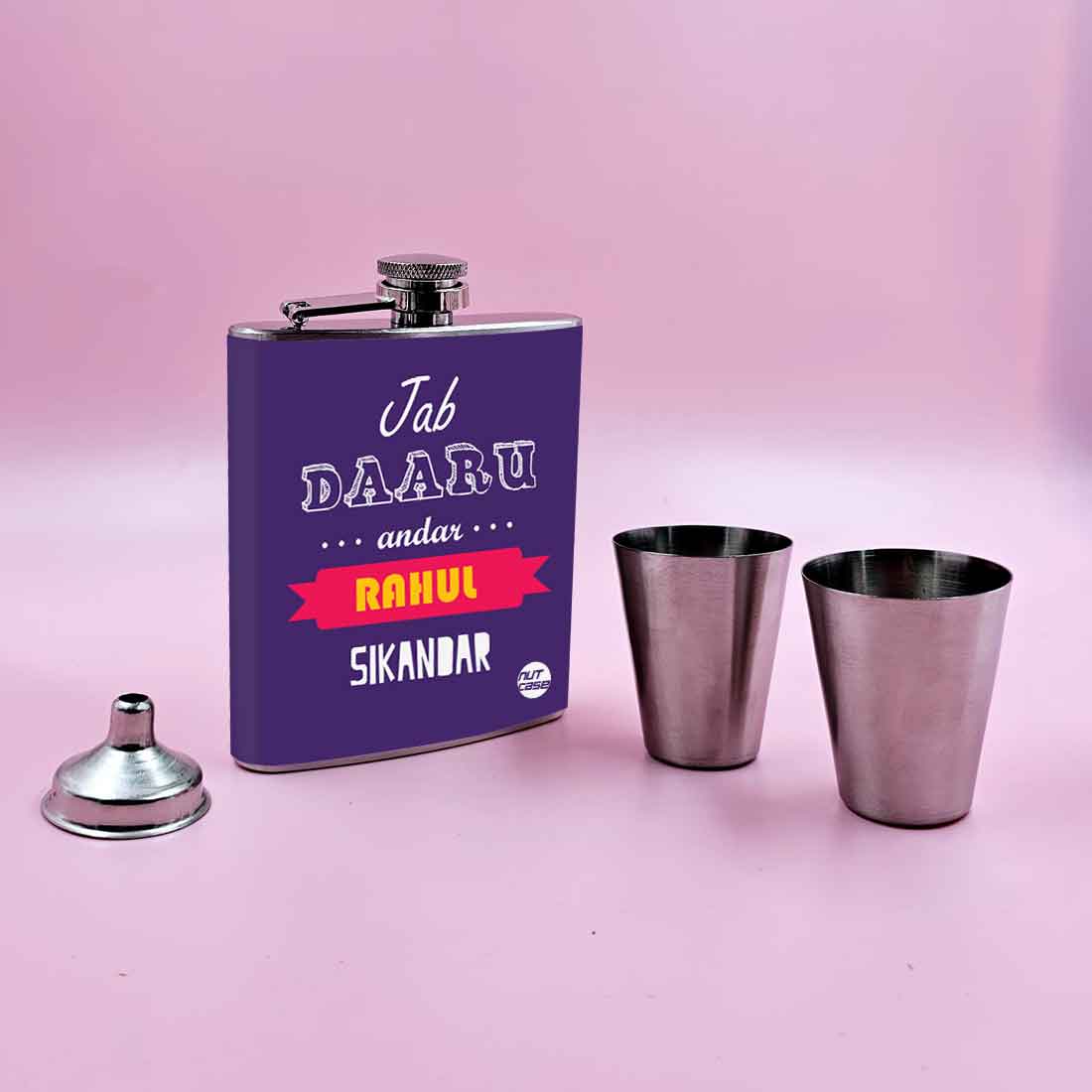 Nutcase Personalized Liquor Flask with Shot Glasses - Premium Whiskey Flask Gifts Set - Image 8