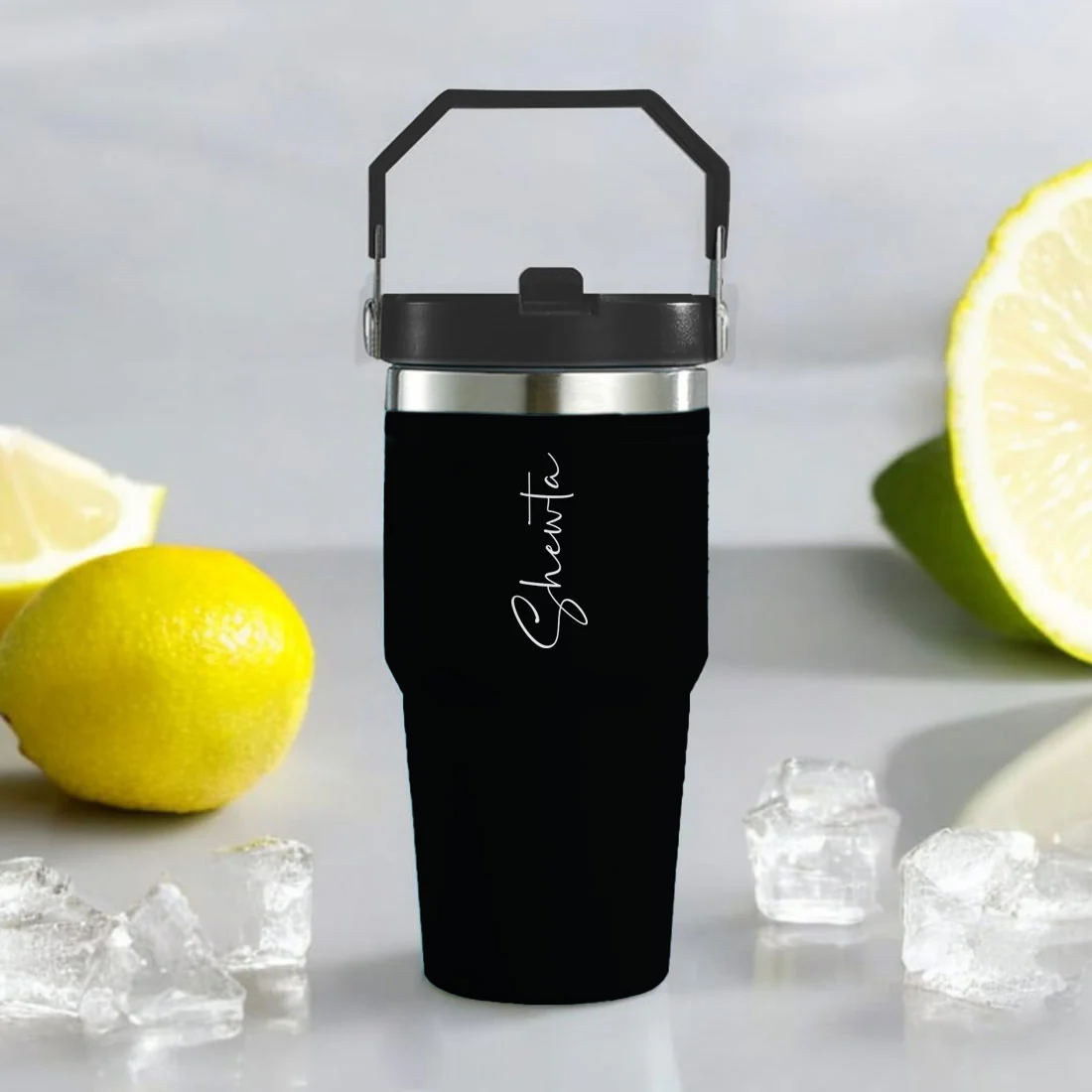 Nutcase Personalized Stainless Steel Tumbler with Lid 600ml-Double Insulated Sipper Bottle - Image 6