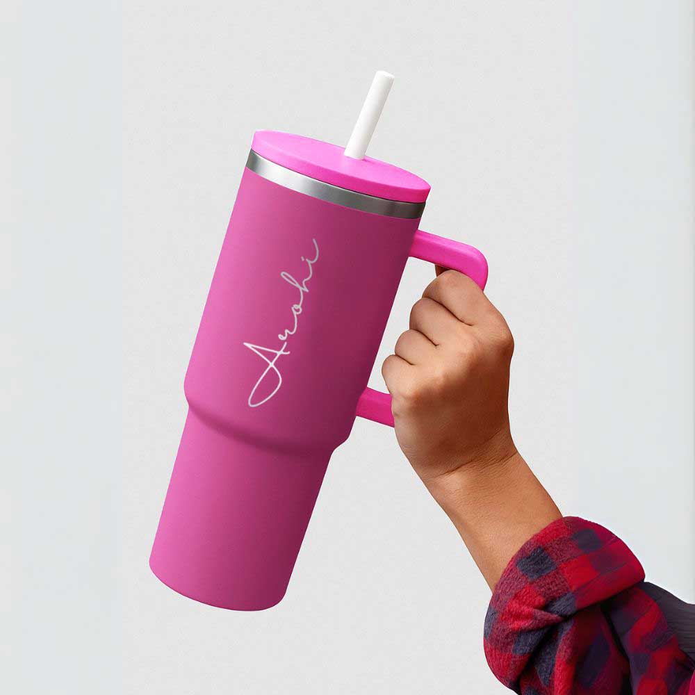 Nutcase Personalized Travel Mug with Lid and Straw for Water, Drinks Large Travel Cups 1200ml - Image 13
