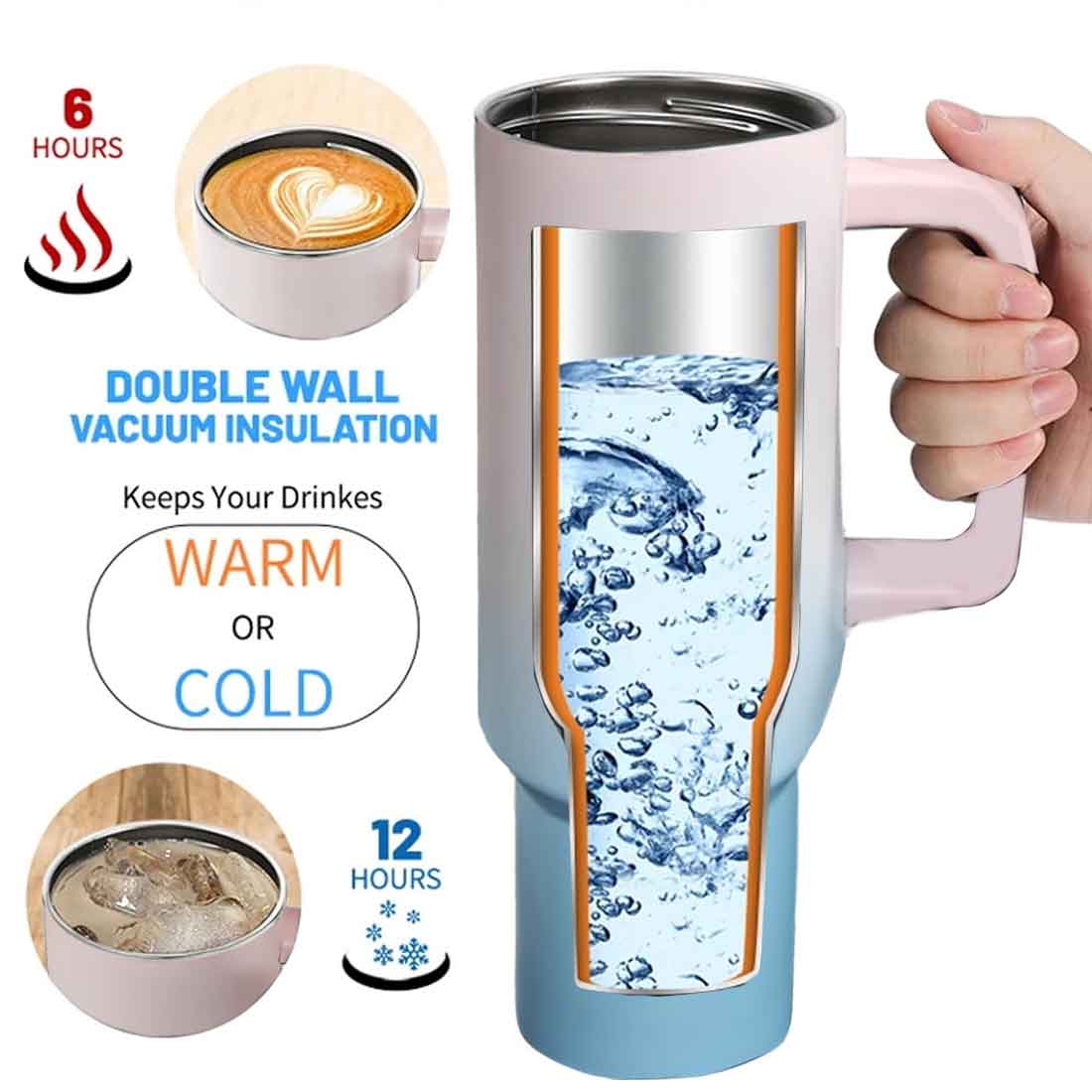 Nutcase Personalized Travel Mug with Lid and Straw for Water, Drinks Large Travel Cups 1200ml - Image 17