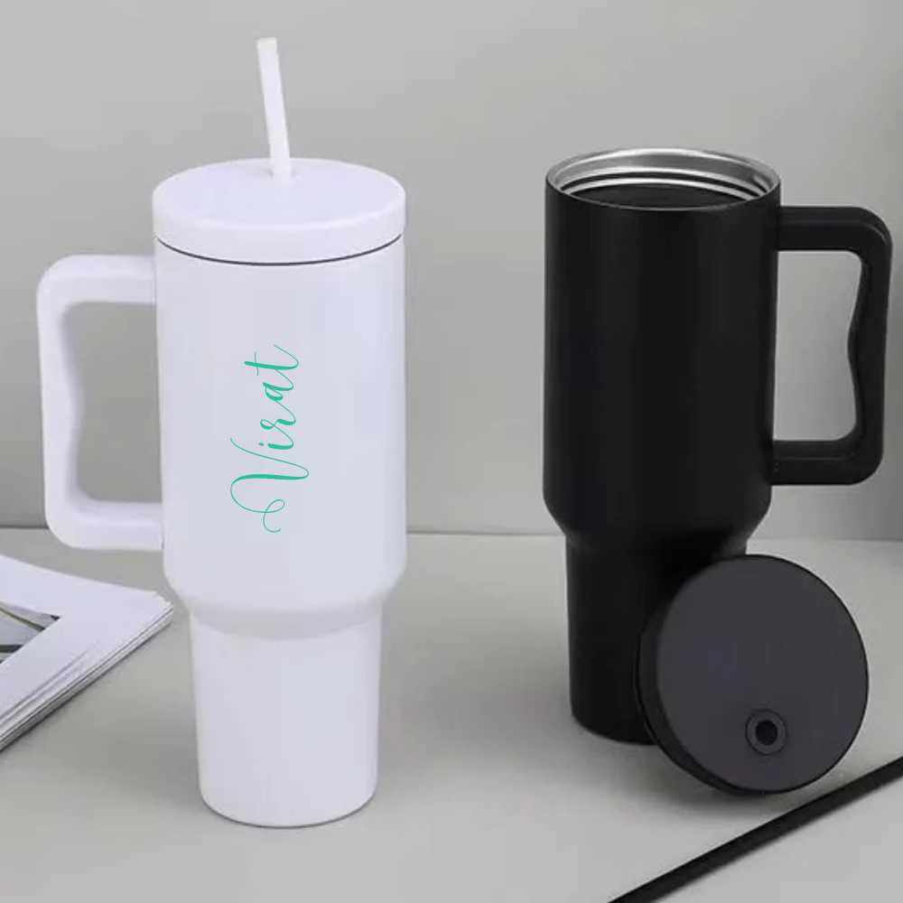 Nutcase Personalized Travel Mug with Lid and Straw for Water, Drinks Large Travel Cups 1200ml - Image 24