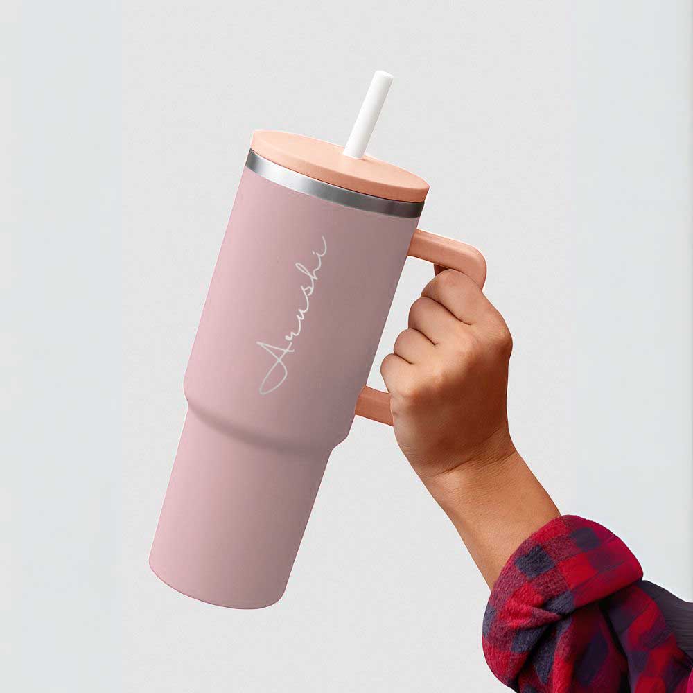 Nutcase Personalized Travel Mug with Lid and Straw for Water, Drinks Large Travel Cups 1200ml - Image 28