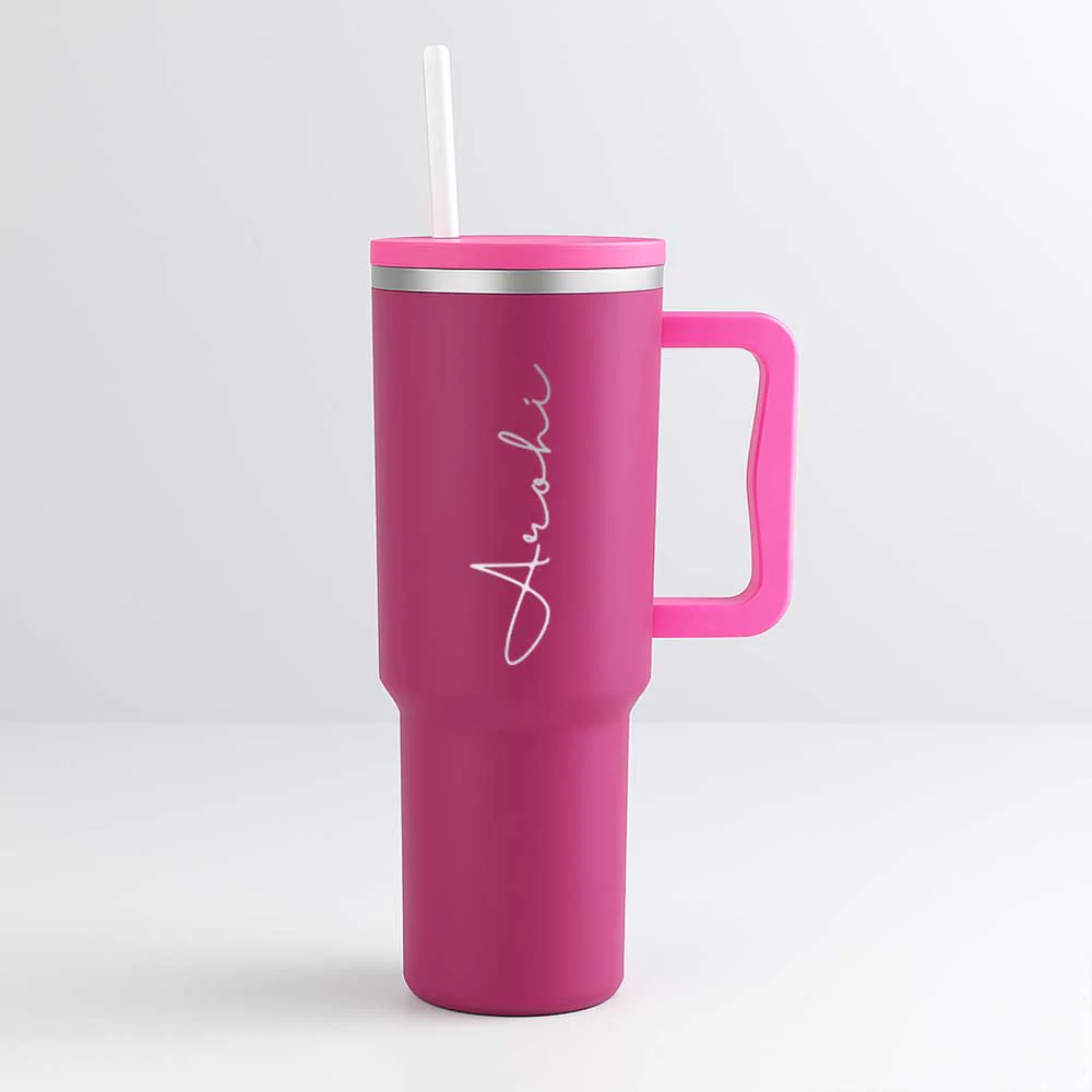 Nutcase Personalized Travel Mug with Lid and Straw for Water, Drinks Large Travel Cups 1200ml - Image 3