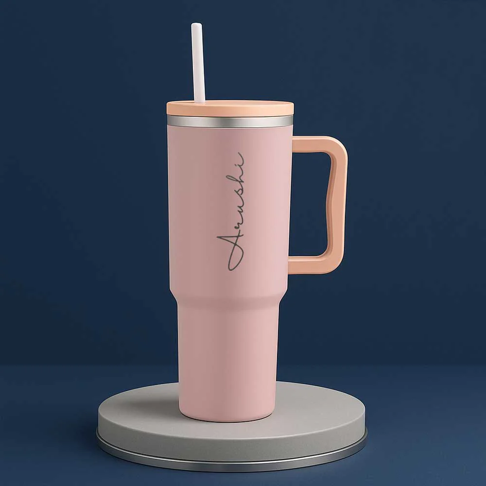 Nutcase Personalized Travel Mug with Lid and Straw for Water, Drinks Large Travel Cups 1200ml - Image 4