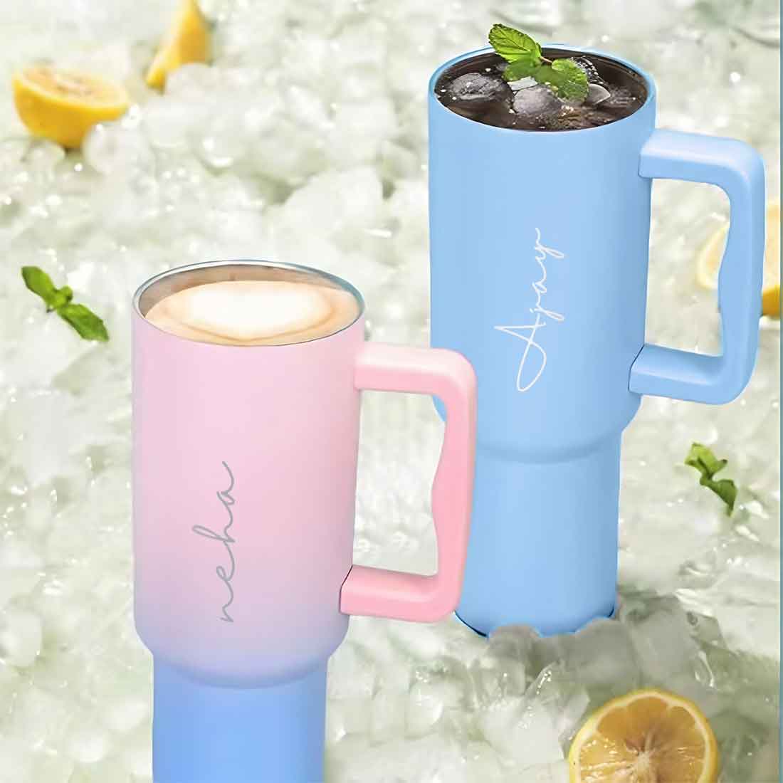 Nutcase Personalized Travel Mug with Lid and Straw for Water, Drinks Large Travel Cups 1200ml - Image 7