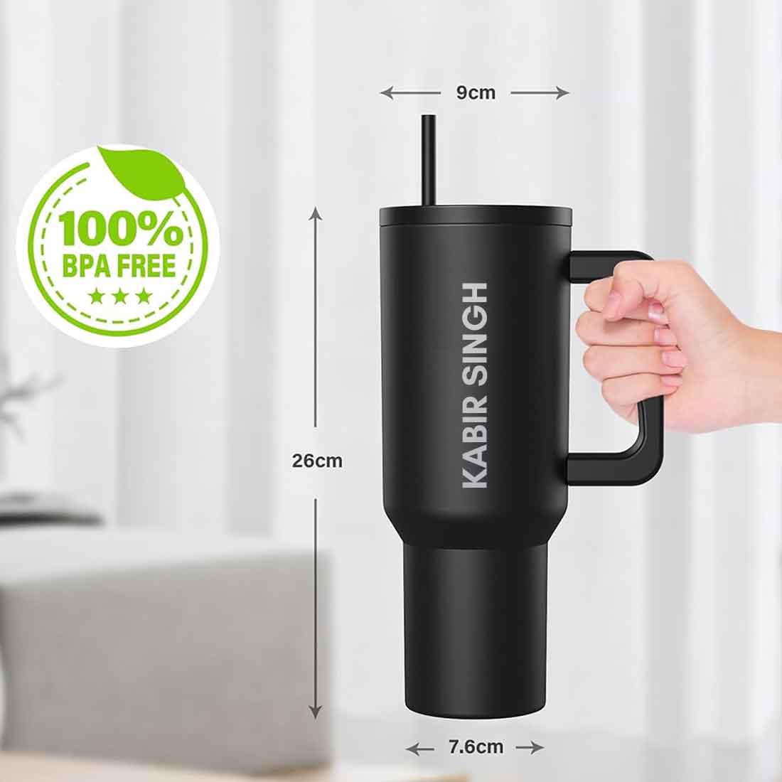 Nutcase Personalized Travel Mug with Lid and Straw for Water, Drinks Large Travel Cups 1200ml - Image 9