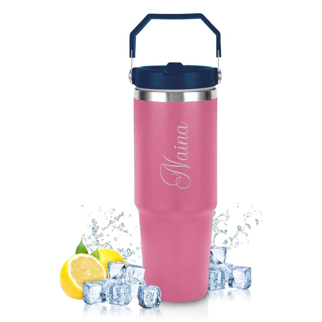 Nutcase Personalized Tumbler with Handle and Straw 900ml - Double Wall Vacuum Sipper Bottle - Image 2