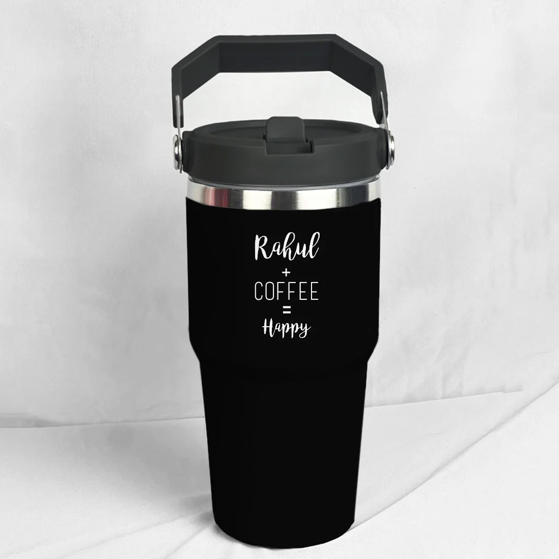 Nutcase Personalized Tumbler with Straw-Double Insulated Sipper Bottle with Handle 600ml - Image 4