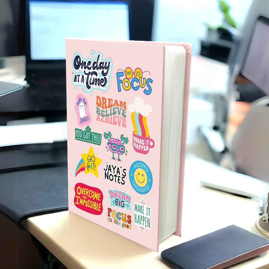 Nutcase Pink Diary with Calendar & Planner - A5 Size Hard Cover Diaries with Designer Sticker-Style - Image 3