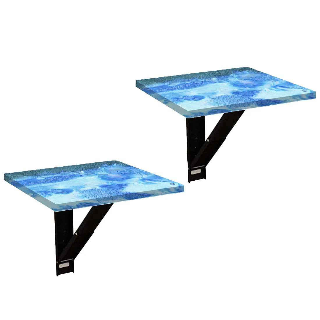 Wall Mount Night Table - Arctic Space Blue Shades Watercolor - Image 11