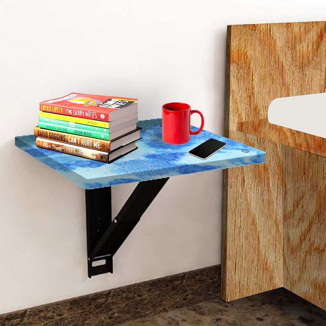 Wall Mount Night Table - Arctic Space Blue Shades Watercolor - Image 3