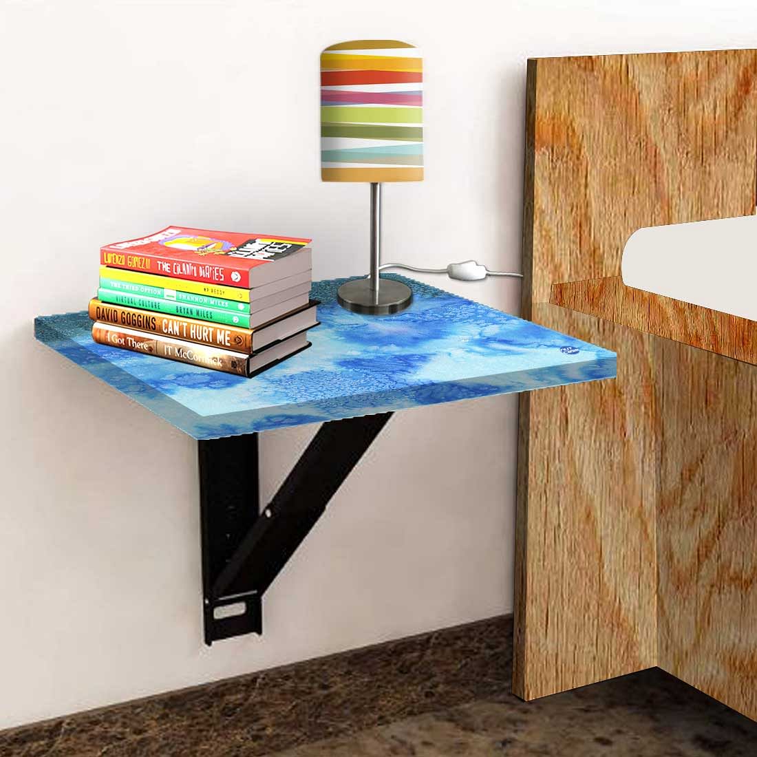 Wall Mount Night Table - Arctic Space Blue Shades Watercolor - Image 4
