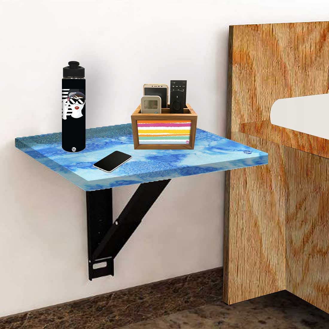Wall Mount Night Table - Arctic Space Blue Shades Watercolor - Image 5