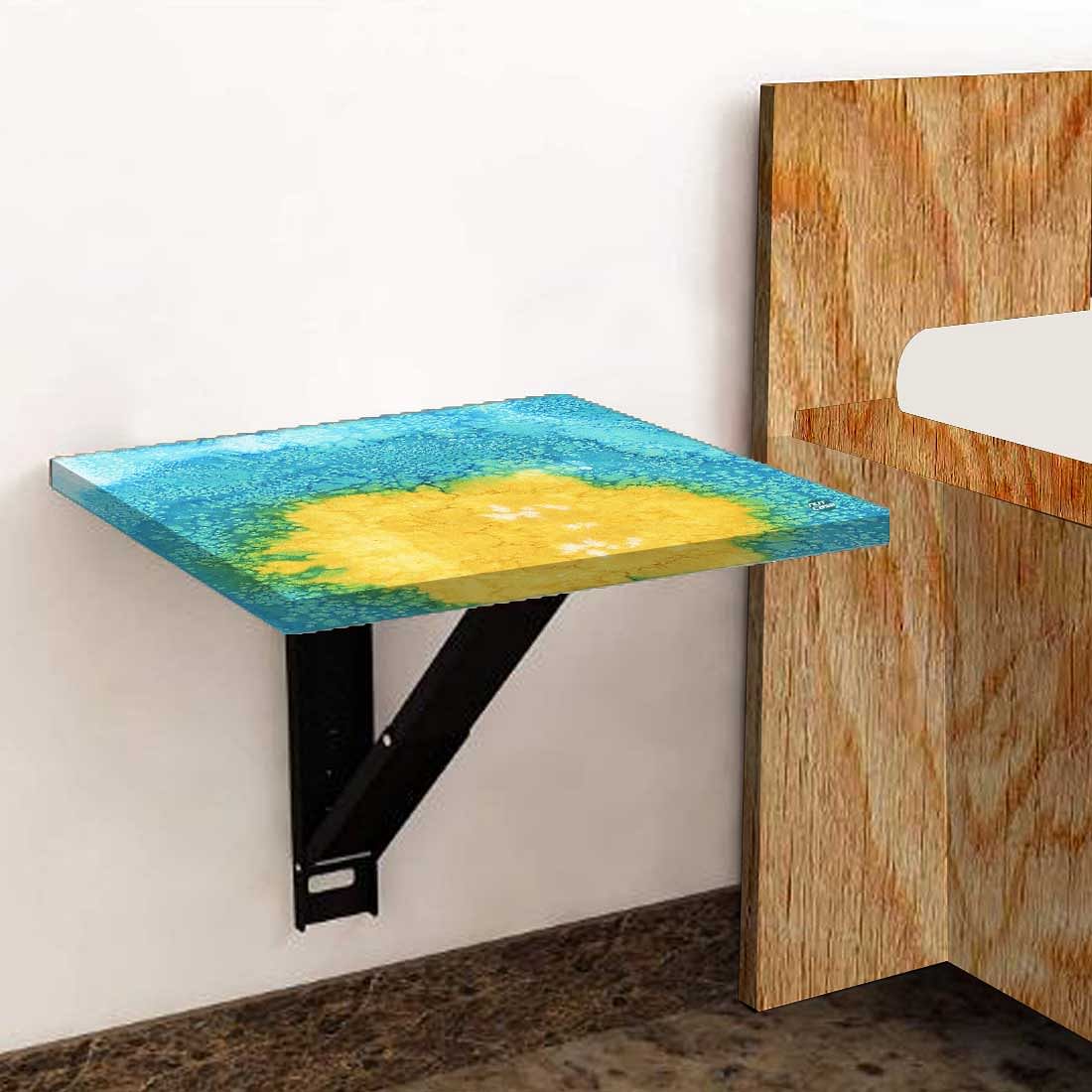 Bedside Table for Bedroom - Arctic Space Yellow Green Watercolor