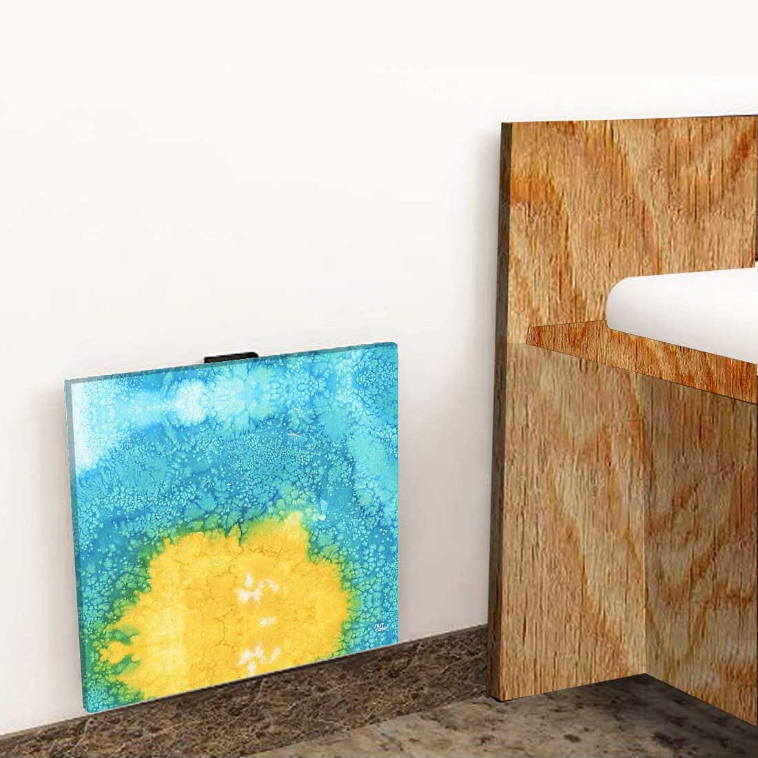 Bedside Table for Bedroom - Arctic Space Yellow Green Watercolor - Image 8