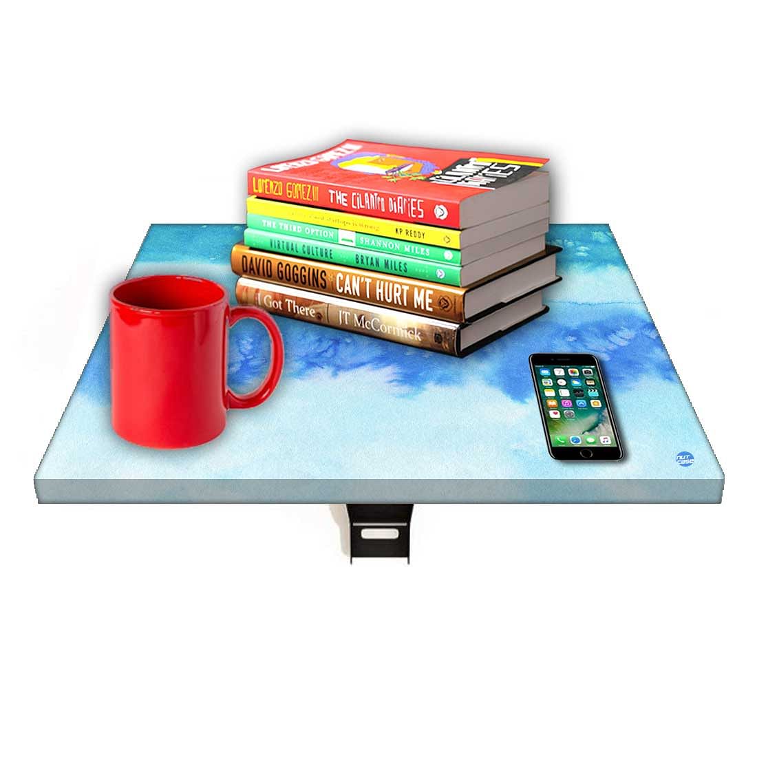 Bedside Table Foldable - Arctic Space Sky Blue Watercolor - Image 7
