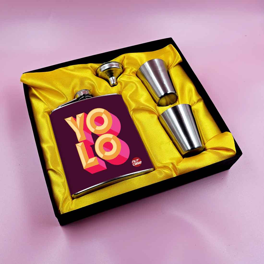 Nutcase Whiskey Pocket Flask with 2 Shot Glasses - Premium Liquor Flask Gifts Set - Image 3