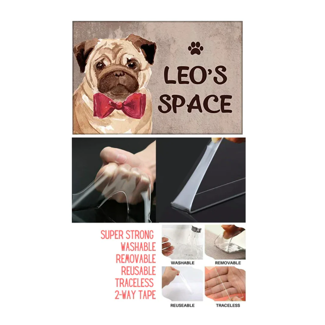 Beautiful Custom Dog Name Plate - Beware Of Dog Sign - Pug - Image 5