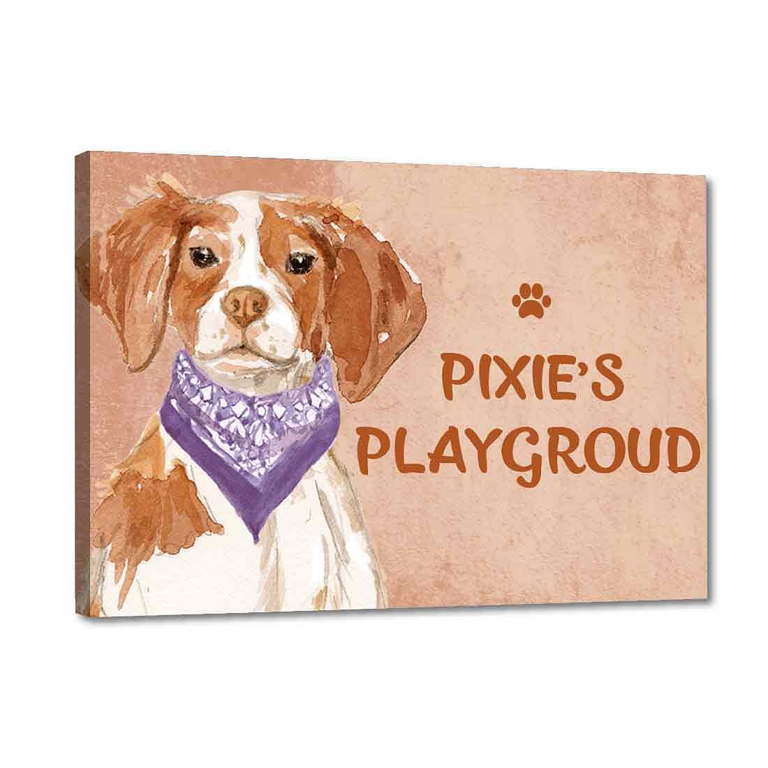 Sweet Quirky Dog Name Plate - Beware Of Dog Sign - Brittany