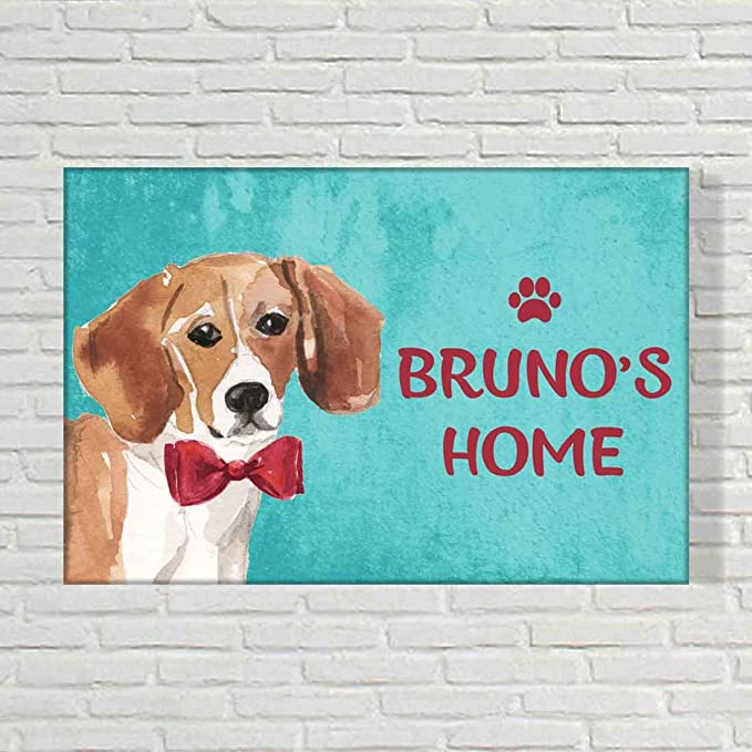 Custom Dog Door Name Plate - Beware Of Dog Sign - Cute Beagle - Image 3