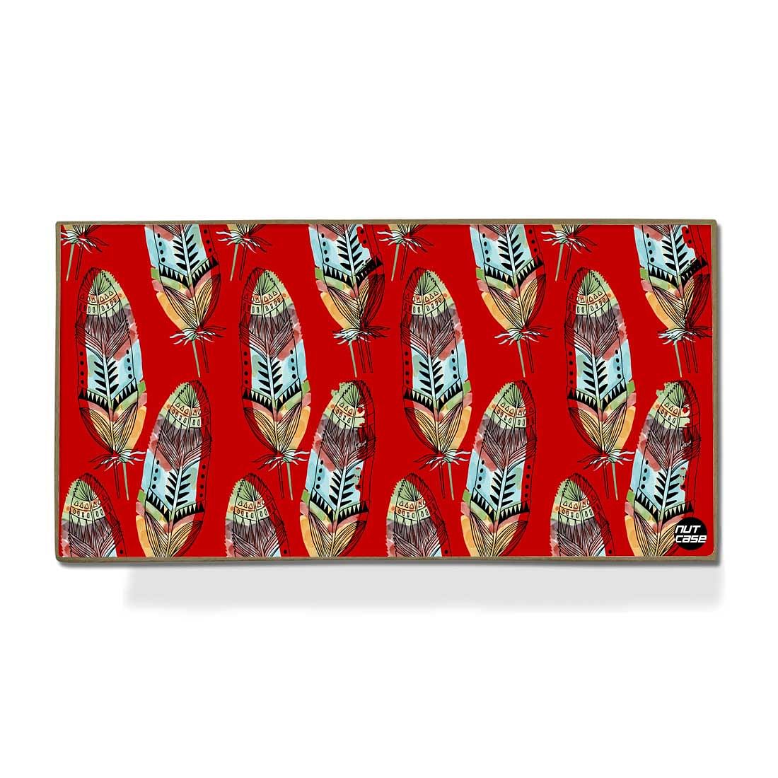 Stationery Kit Desk Organizer Memo Notepad - Red Feathers - Image 2