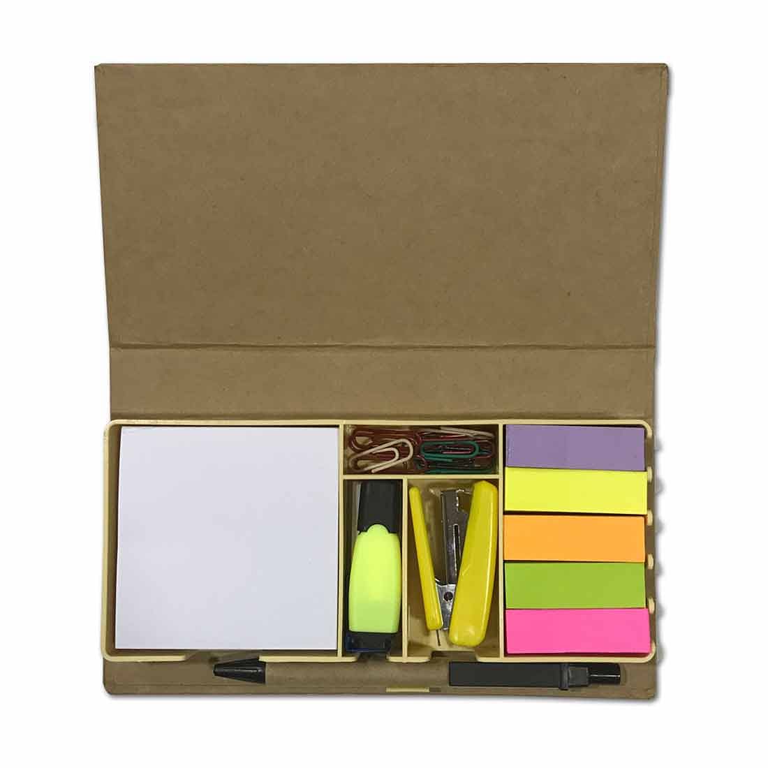 Stationery Kit Desk Organizer Memo Notepad - Red Feathers - Image 4