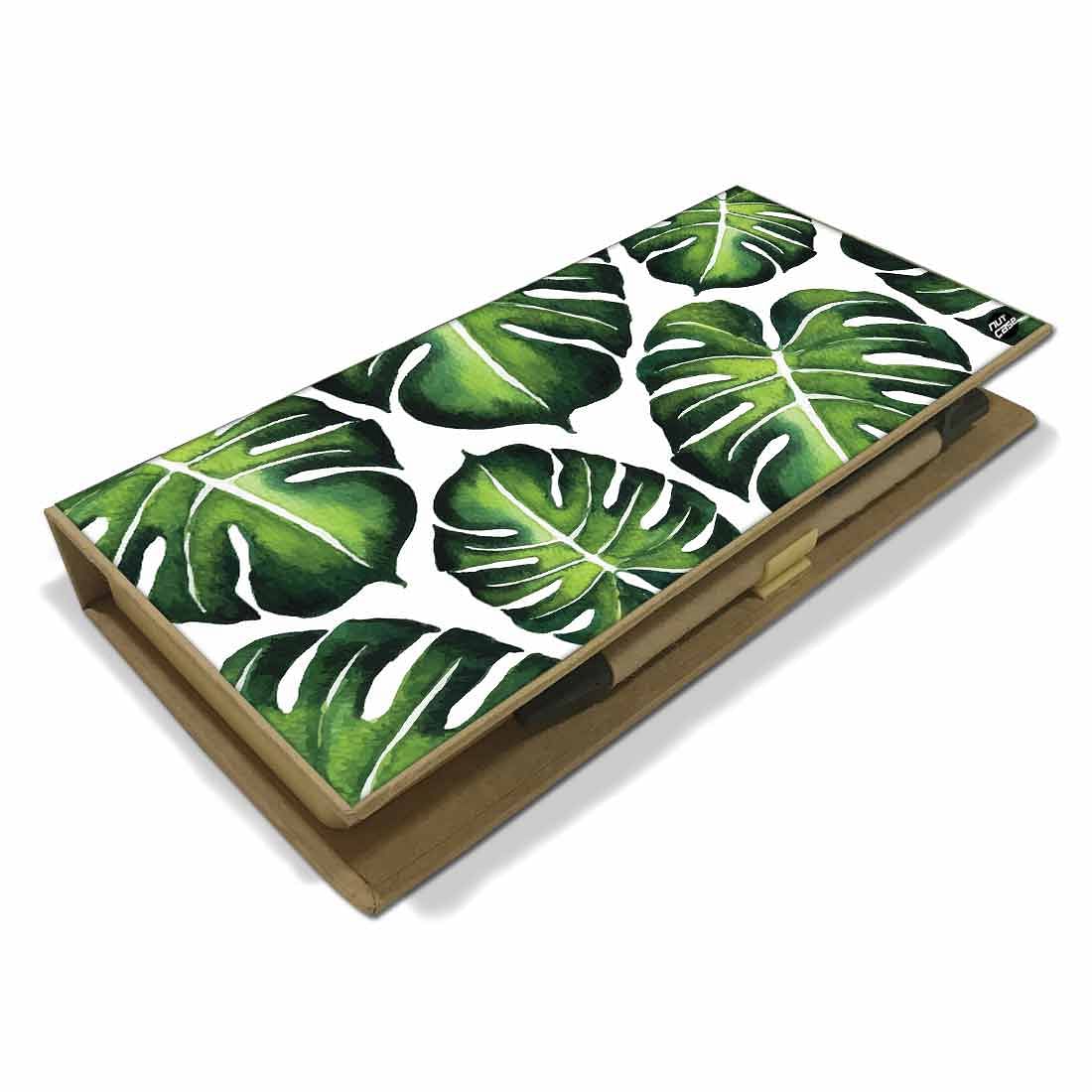 Stationery Kit Desk Organizer Memo Notepad - Monestera Leaves - Image 3