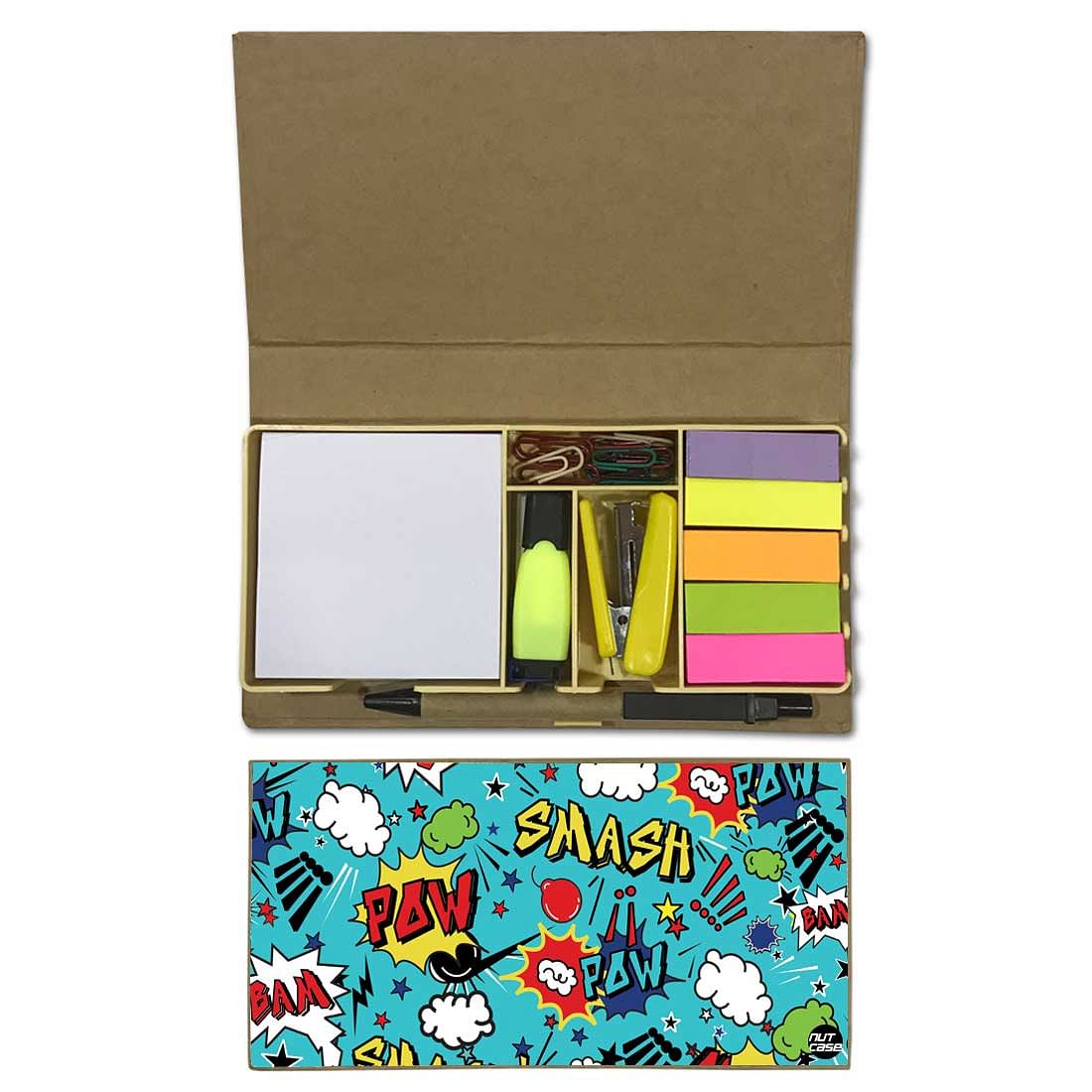 Stationery Kit Desk Organizer Memo Notepad - Comic Pop Art