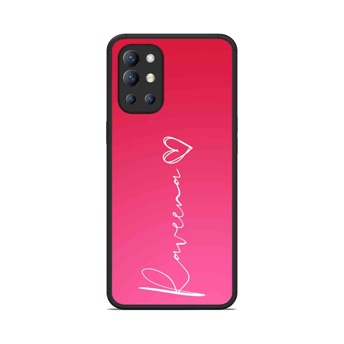 Oneplus 9R Back Cover with Name Customized Pink Phone Case with Signature Calligraphy Name - Image 2