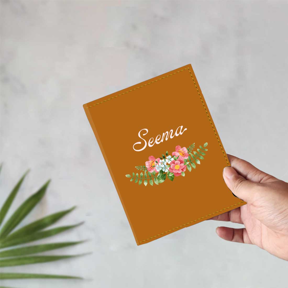 Pu Leather Customized Passport Cover and Luggage Tag Set - Floral - Image 11