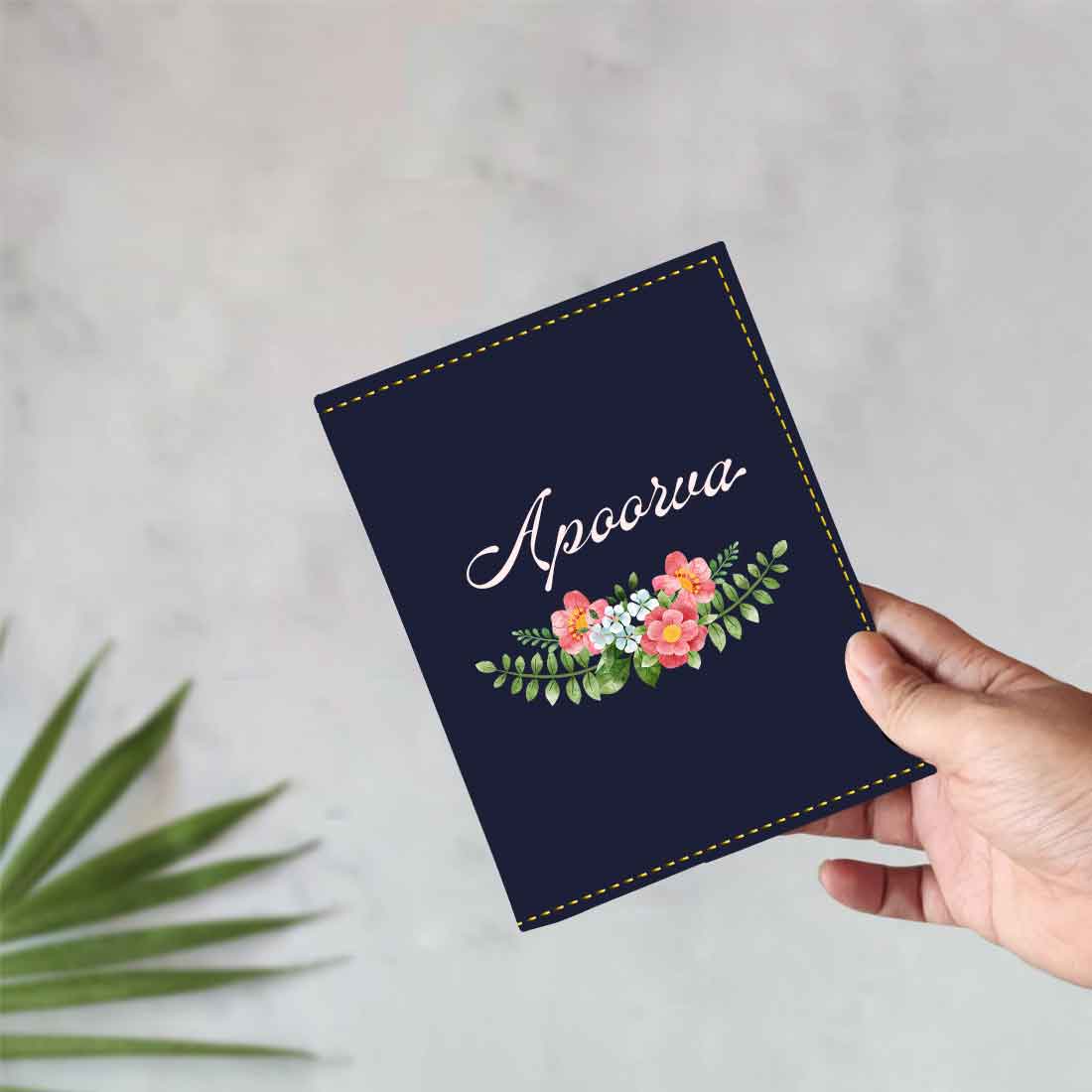 Pu Leather Customized Passport Cover and Luggage Tag Set - Floral - Image 15