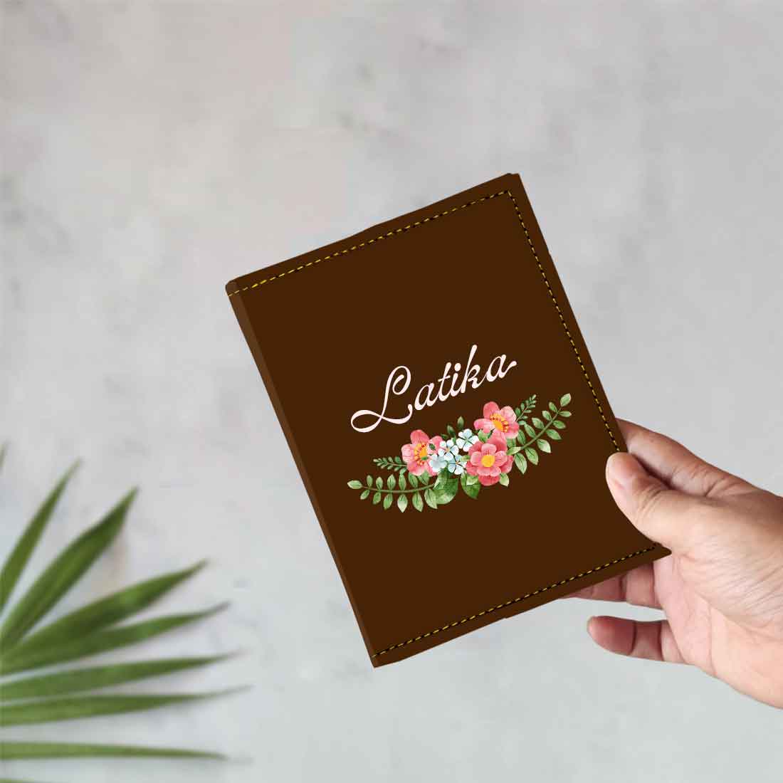 Pu Leather Customized Passport Cover and Luggage Tag Set - Floral - Image 19