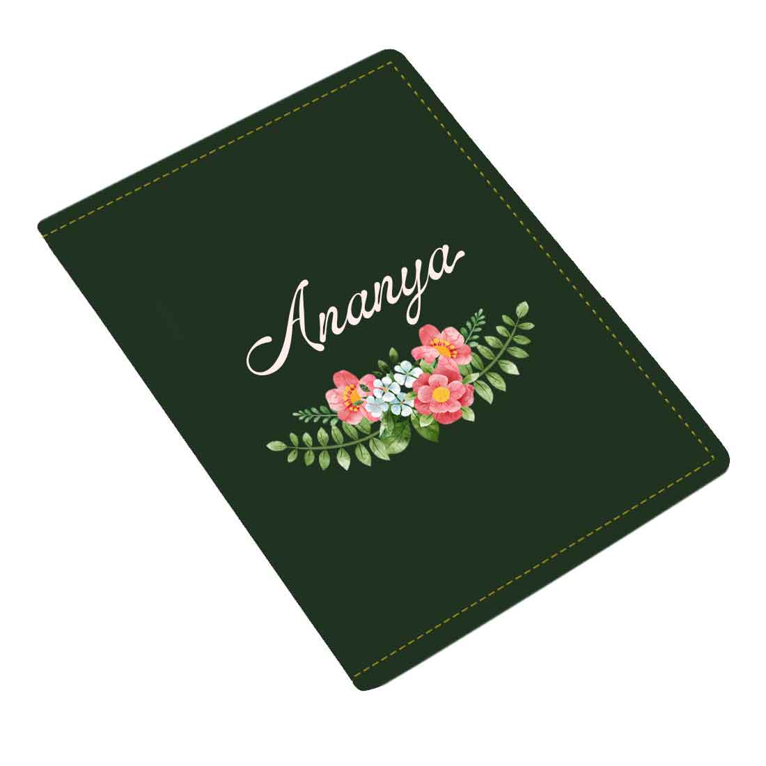 Pu Leather Customized Passport Cover and Luggage Tag Set - Floral - Image 21