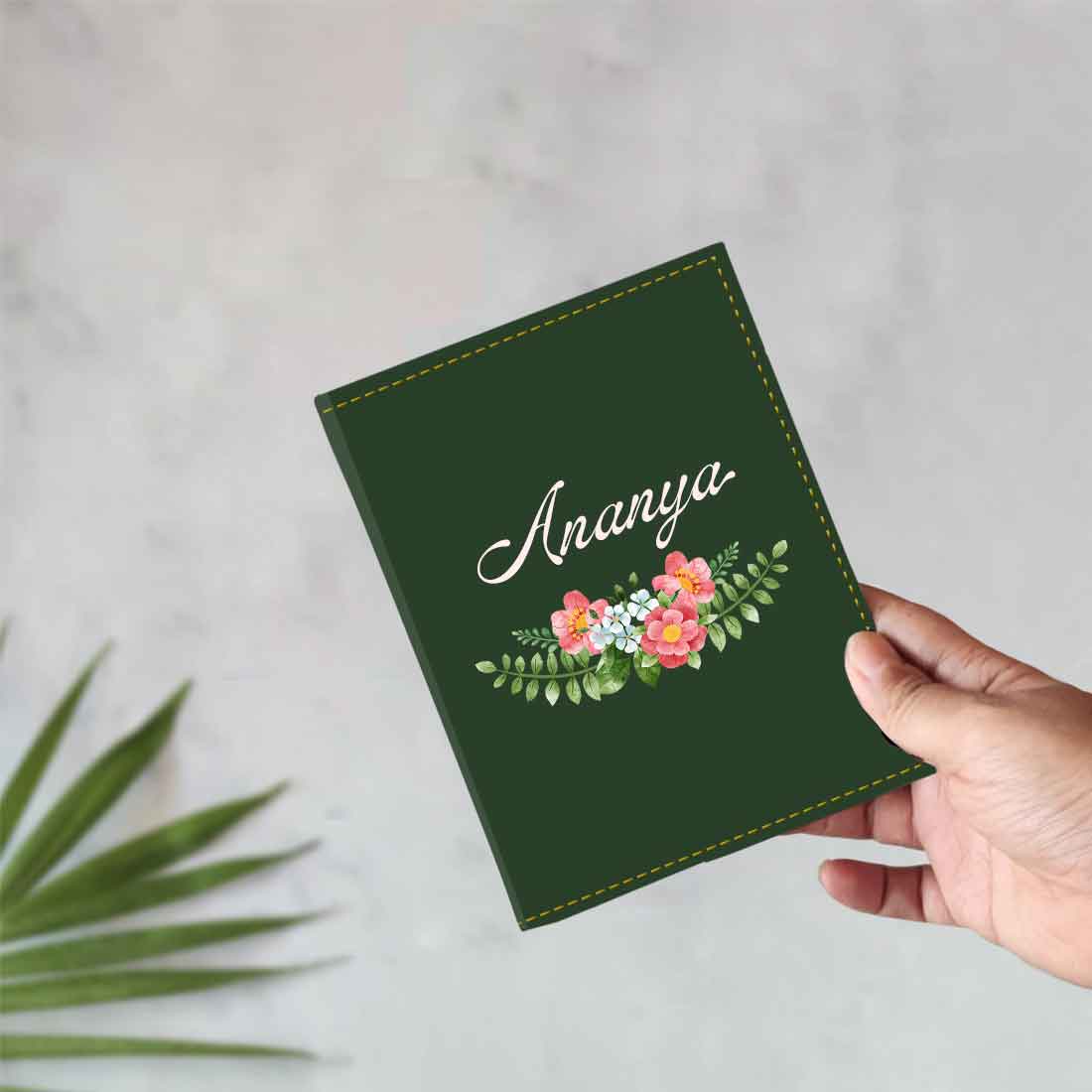 Pu Leather Customized Passport Cover and Luggage Tag Set - Floral - Image 23