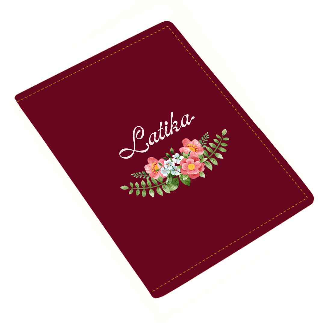 Pu Leather Customized Passport Cover and Luggage Tag Set - Floral - Image 29