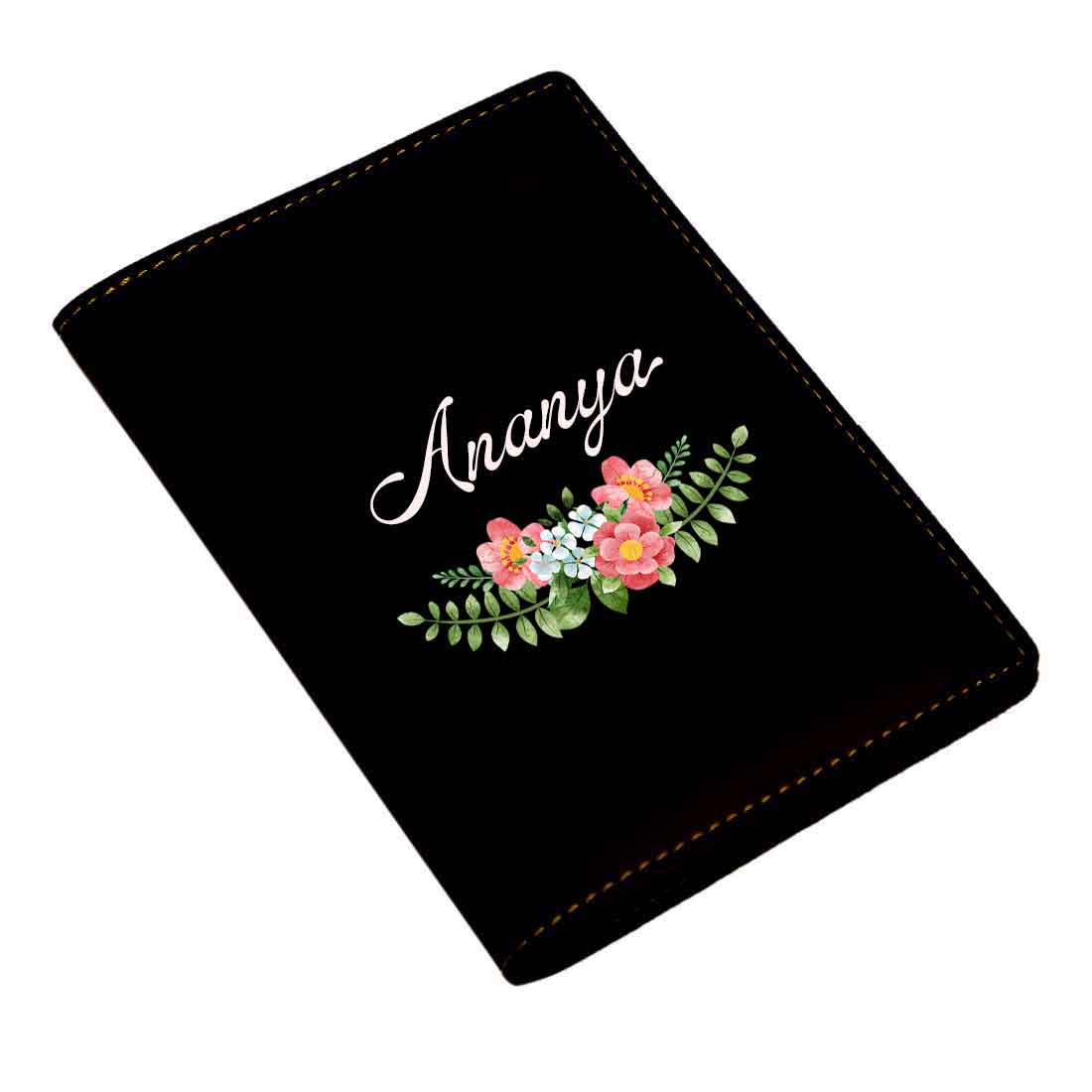 Pu Leather Customized Passport Cover and Luggage Tag Set - Floral - Image 6