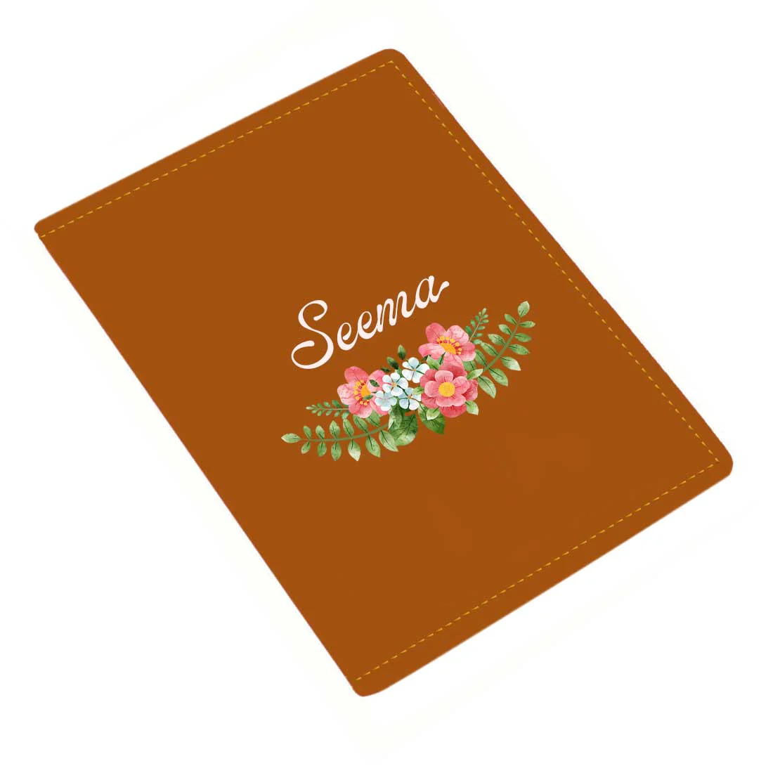 Pu Leather Customized Passport Cover and Luggage Tag Set - Floral - Image 9