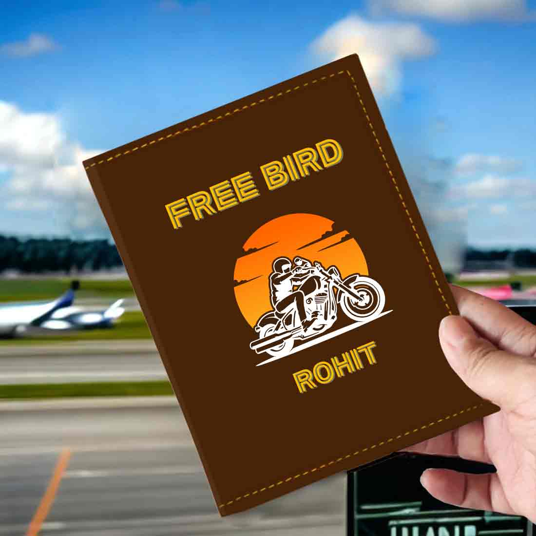 Passport Cover for Men Vegan Leather Custom Cases for Passports - Free Bird - Image 14