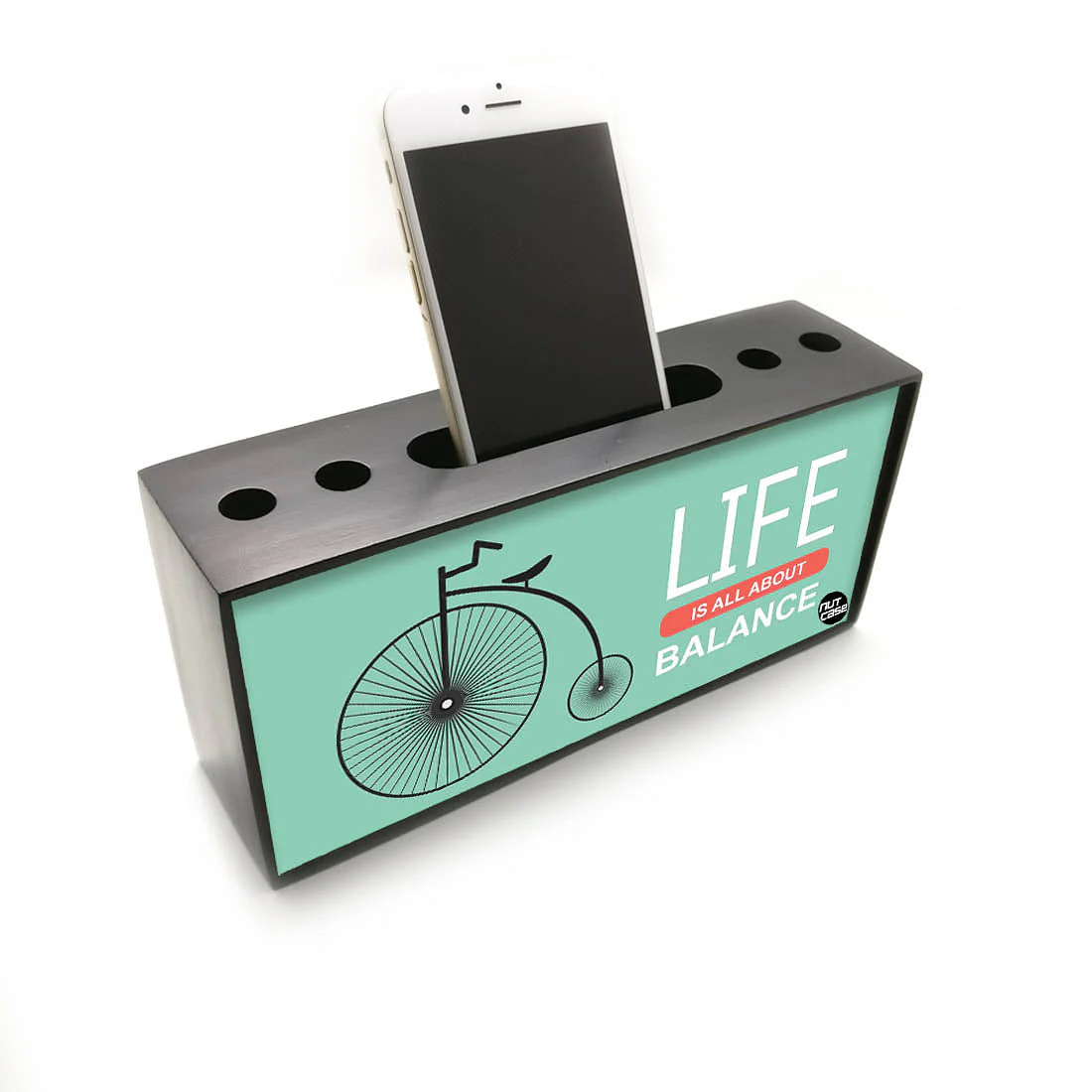 Pen Mobile Stand Holder Desk Organizer - Life Is All About Balance Art - Image 2
